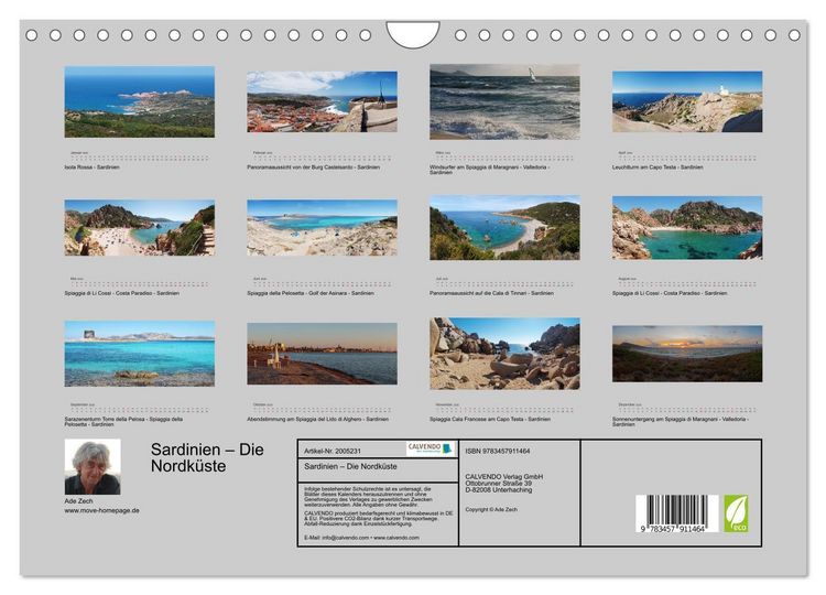 Produktbild: Sardinien &ndash; Die Nordk&uuml;ste (Wandkalender 2026 DIN A4 quer), CALVENDO Monatskalender