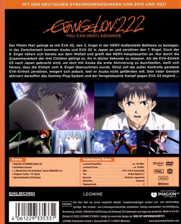 Produktbild: Evangelion: 2.22 - You can (not) advance. - Mediabook - Special Edition