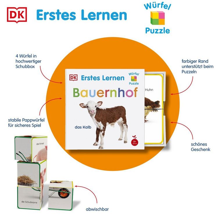 Produktbild: Erstes Lernen W&uuml;rfelpuzzle. Bauernhof
