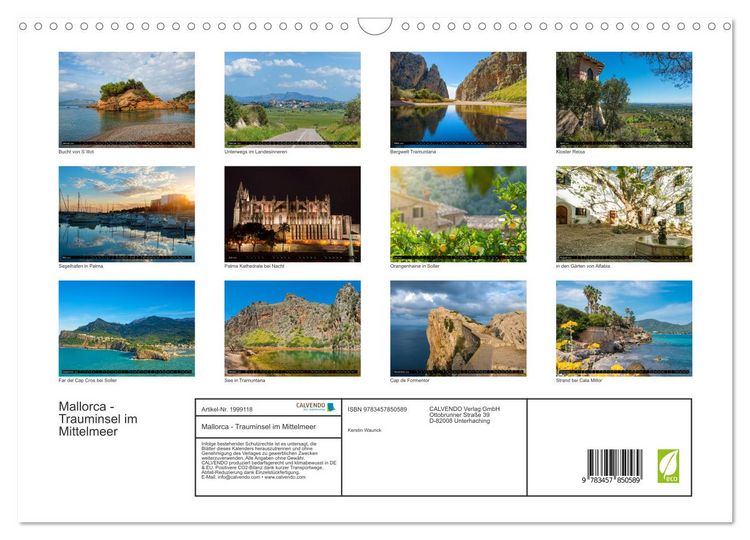 Produktbild: Mallorca - Trauminsel im Mittelmeer (Wandkalender 2026 DIN A3 quer), CALVENDO Monatskalender