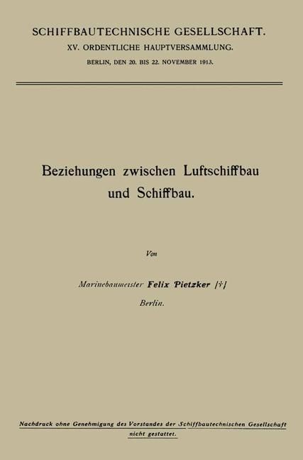 Produktbild: Beziehungen zwischen Luftschiffbau und Schiffbau