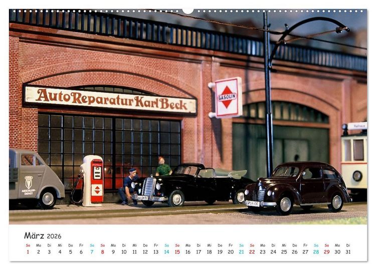 Produktbild: Autos auf der Modellbahn (hochwertiger Premium Wandkalender 2026 DIN A2 quer), Kunstdruck in Hochglanz