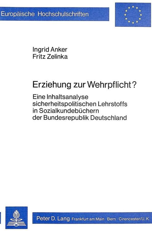 Produktbild: Erziehung zur Wehrpflicht?