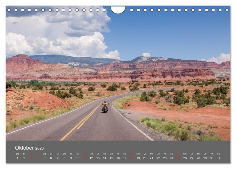 Produktbild: Biker Paradies - Die Canyons der USA (Wandkalender 2026 DIN A4 quer), CALVENDO Monatskalender