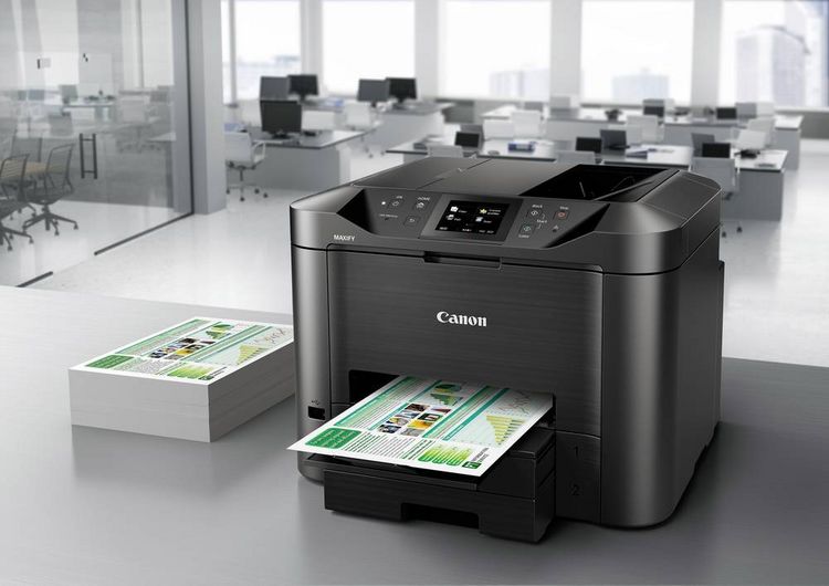 Produktbild: Canon Multifunktionsdrucker Tintenstrahl Farbe A4 Drucker, Scanner, Kopierer, Fax LAN, WLAN, Duplex, Duplex-ADF