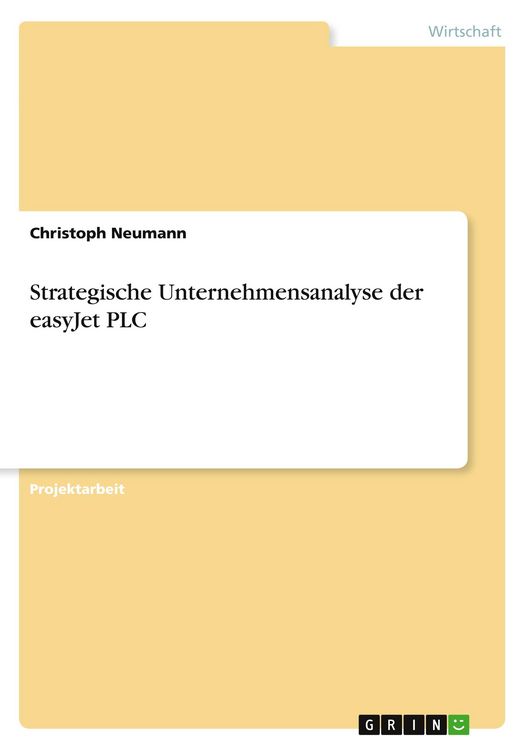 Strategische Unternehmensanalyse der easyJet PLC