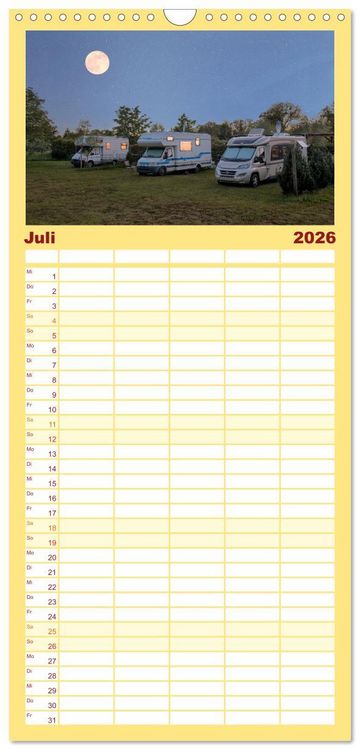 Produktbild: Familienplaner 2026 - Vanlife - Gl&uuml;cklich auf vier R&auml;dern mit 5 Spalten (Wandkalender, 21 x 45 cm) CALVENDO