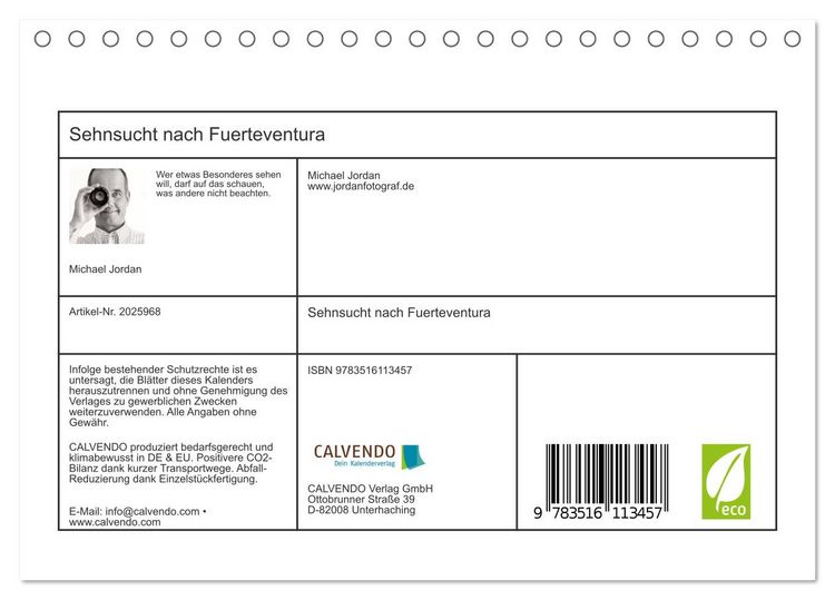 Produktbild: Sehnsucht nach Fuerteventura (Tischkalender 2026 DIN A5 quer), CALVENDO Monatskalender