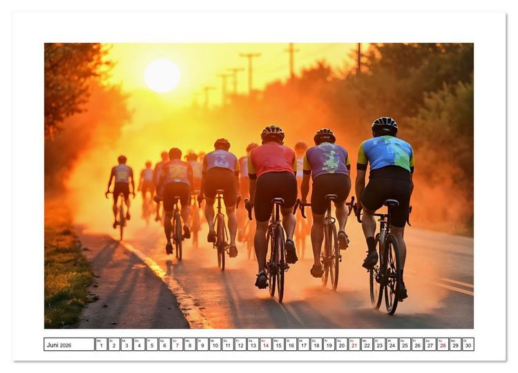 Produktbild: Kilometerkiller - Rennrad-Power im Jahresverlauf (hochwertiger Premium Wandkalender 2026 DIN A2 quer), Kunstdruck in Hochglanz