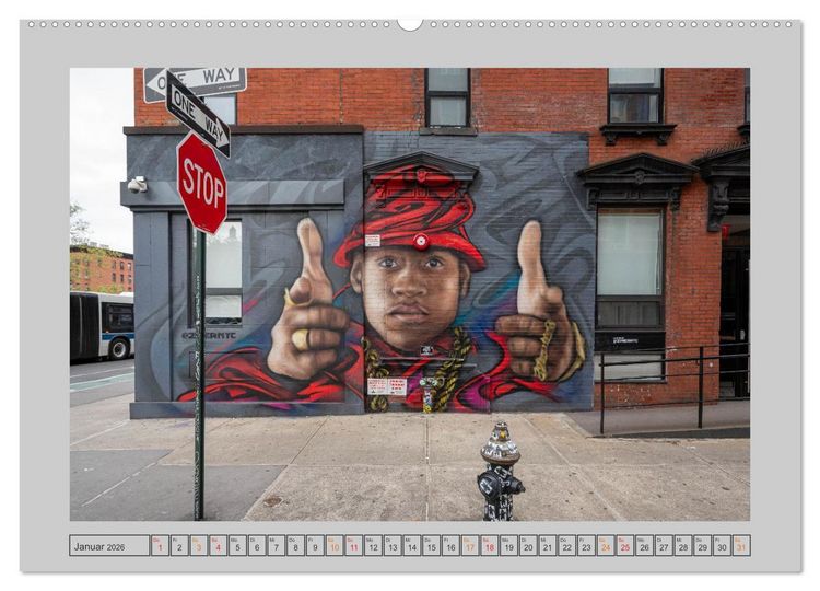 Produktbild: Street Art New York &ndash; Ikonen der Wandkunst (hochwertiger Premium Wandkalender 2026 DIN A2 quer), Kunstdruck in Hochglanz