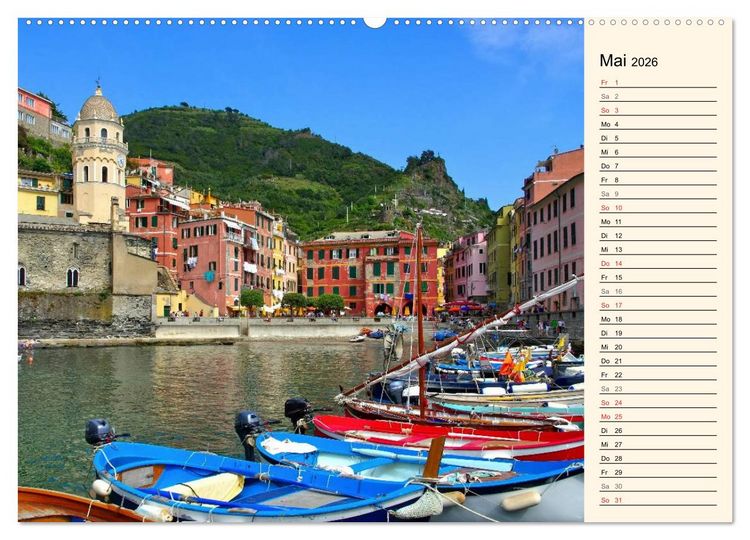 Produktbild: Urlaub an der Italienischen Riviera (hochwertiger Premium Wandkalender 2026 DIN A2 quer), Kunstdruck in Hochglanz
