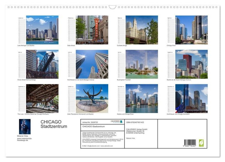Produktbild: CHICAGO Stadtzentrum (Wandkalender 2026 DIN A2 quer), CALVENDO Monatskalender