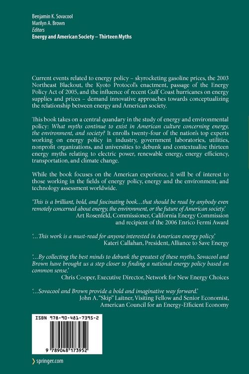 Produktbild: Energy and American Society &ndash; Thirteen Myths