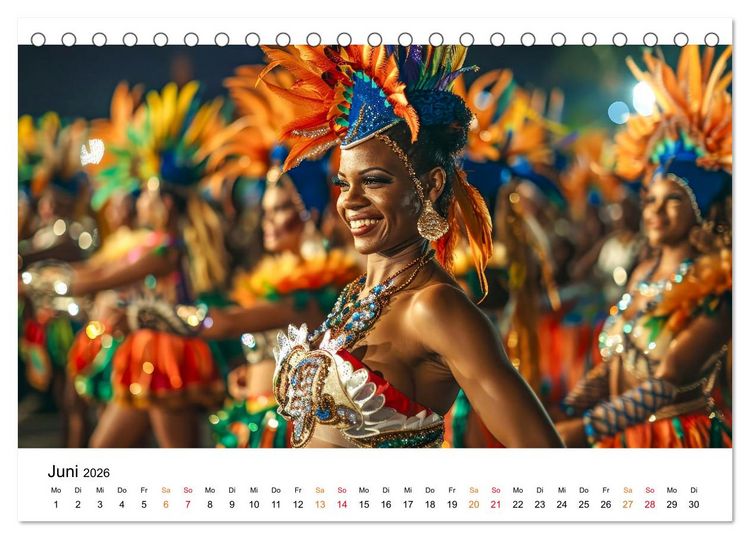 Produktbild: Karneval - sch&ouml;ne Momente weltweit (Tischkalender 2026 DIN A5 quer), CALVENDO Monatskalender