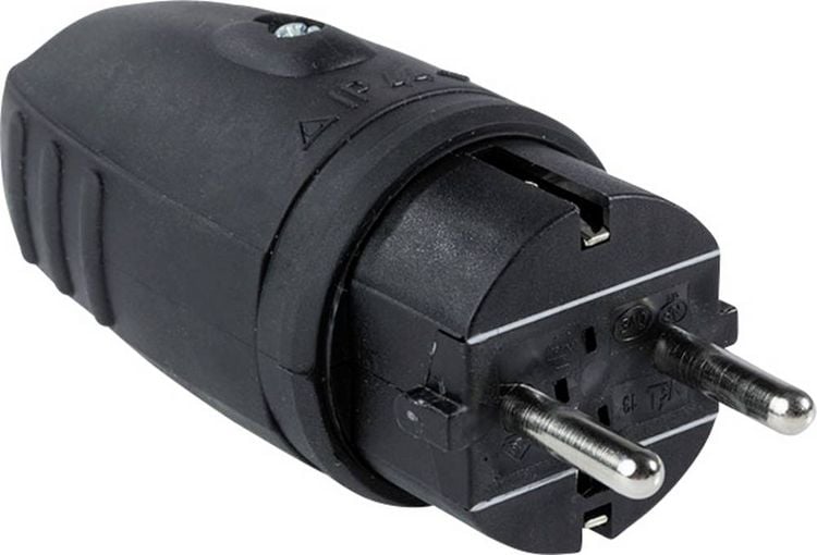 Produktbild: Stecker, Kupplungen 87143 Farbe schwarz Ausf&uuml;hrung Stecker Zuleitung - L&auml;nge - m Steckdose - Schutzklasse IP 44