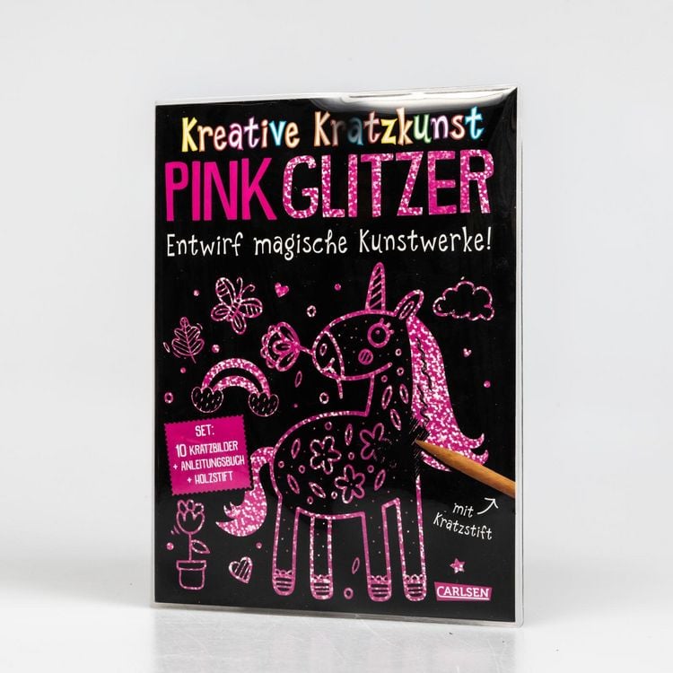 Produktbild: Kratzbilder f&uuml;r Kinder: Kreative Kratzkunst: Pink Glitzer