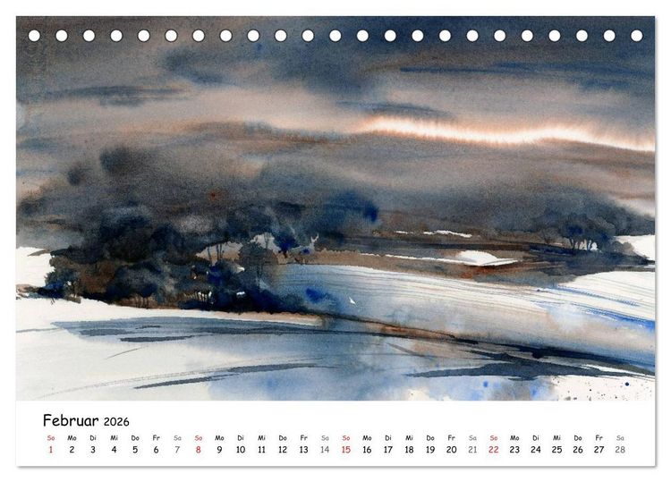 Produktbild: Landschaft in Aquarellfarbe (Tischkalender 2026 DIN A5 quer), CALVENDO Monatskalender