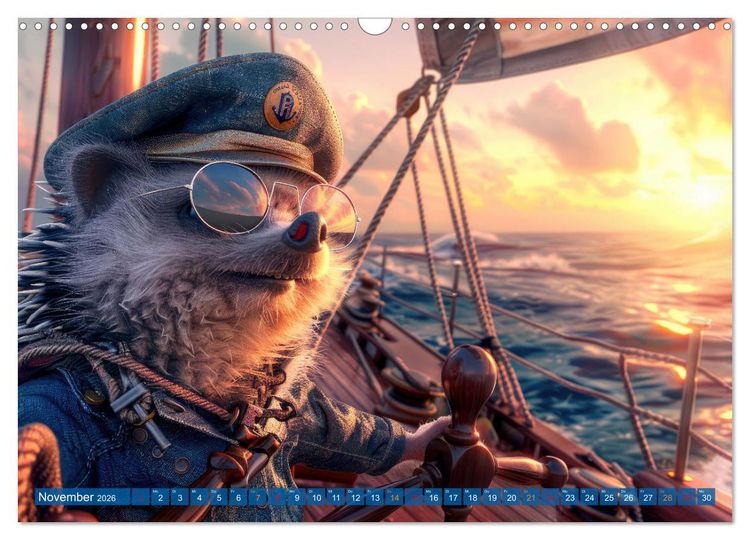 Produktbild: Der tierisch Skipper-Kalender (Wandkalender 2026 DIN A3 quer), CALVENDO Monatskalender