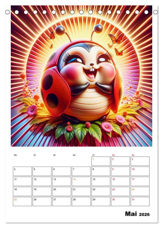 Produktbild: Heitere Insektenwelt (Tischkalender 2026 DIN A5 hoch), CALVENDO Monatskalender