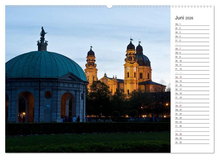 Produktbild: M&uuml;nchen - Die Sch&ouml;ne (hochwertiger Premium Wandkalender 2026 DIN A2 quer), Kunstdruck in Hochglanz
