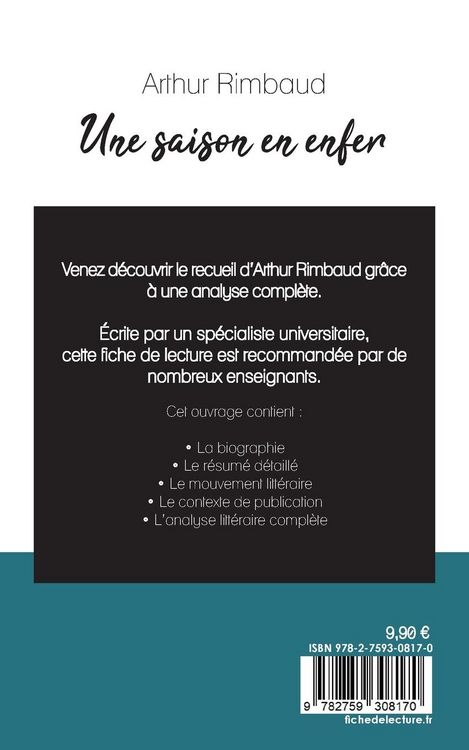 Produktbild: Une saison en enfer de Arthur Rimbaud (fiche de lecture et analyse compl&egrave;te de l'&iquest;uvre)