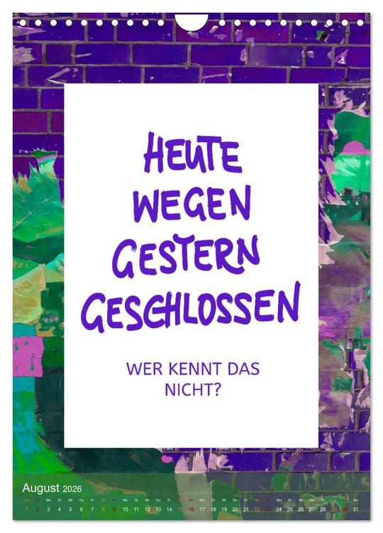Produktbild: Lach du nur! - Flotte Spr&uuml;che schnell erkl&auml;rt (Wandkalender 2026 DIN A4 hoch), CALVENDO Monatskalender
