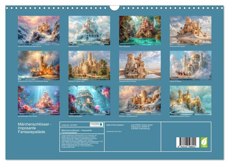 Produktbild: M&auml;rchenschl&ouml;sser - Imposante Fantasiepal&auml;ste (Wandkalender 2026 DIN A3 quer), CALVENDO Monatskalender