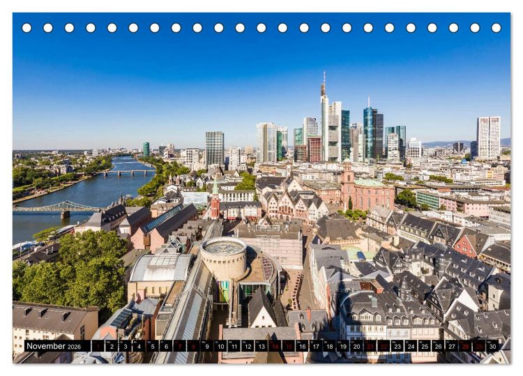 Produktbild: FRANKFURT Impressionen aus Mainhattan (Tischkalender 2026 DIN A5 quer), CALVENDO Monatskalender