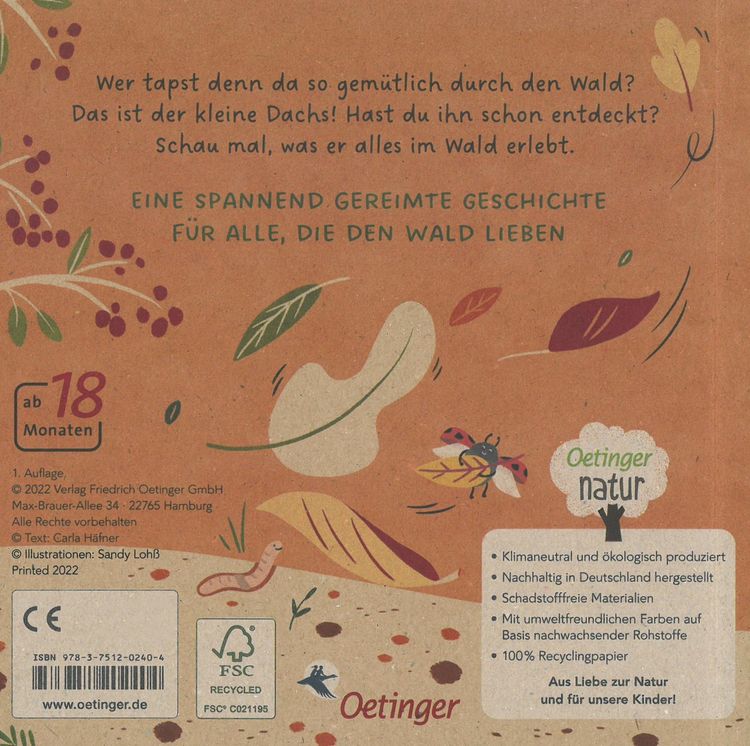 Produktbild: Meine Waldfreunde. Der kleine Dachs
