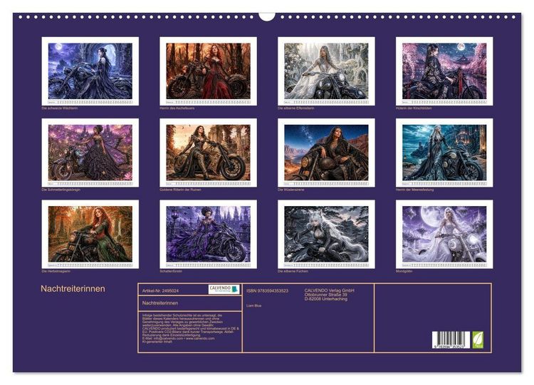 Produktbild: Nachtreiterinnen (Wandkalender 2027 DIN A2 quer), CALVENDO Monatskalender