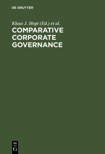Produktbild: Comparative Corporate Governance