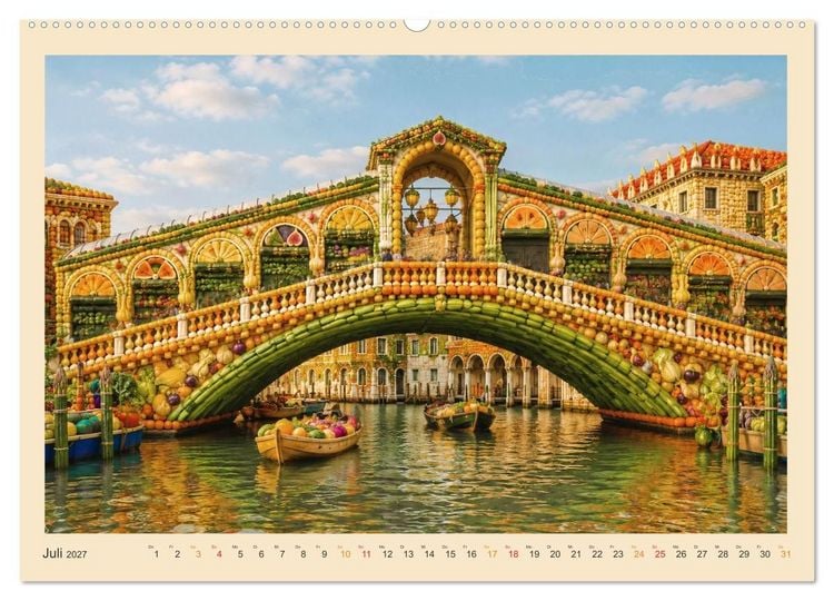 Produktbild: Historische Reiseziele f&uuml;r Vegetarier (Wandkalender 2027 DIN A2 quer), CALVENDO Monatskalender