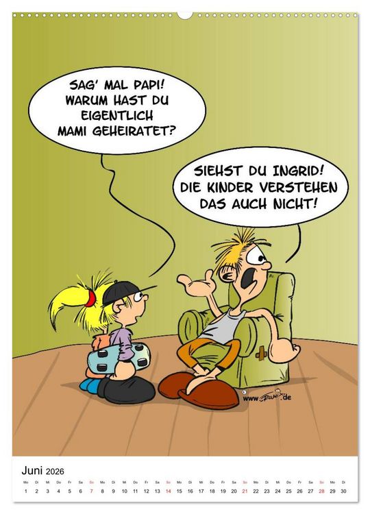 Produktbild: Trumix Cartoons - Nichts geht mehr (hochwertiger Premium Wandkalender 2026 DIN A2 hoch), Kunstdruck in Hochglanz