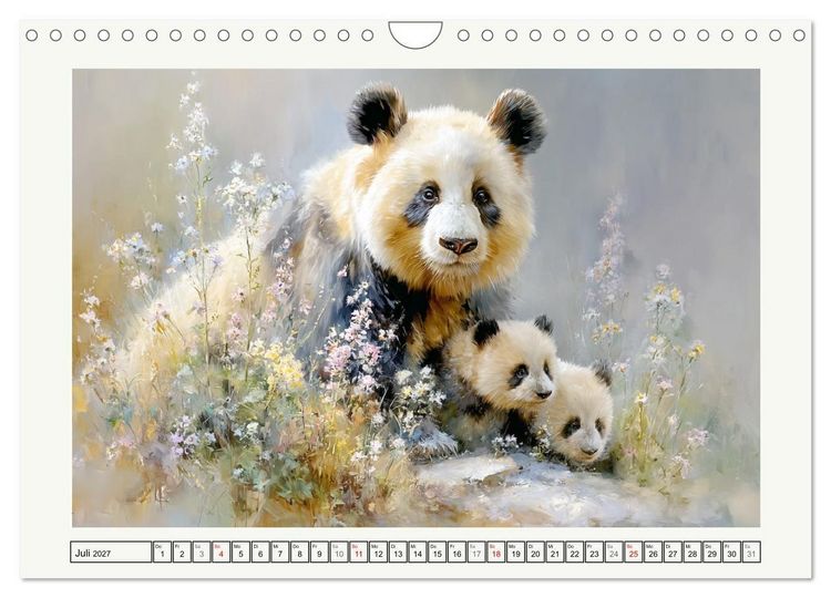 Produktbild: Pandas. Gl&uuml;cksmomente im Reich der B&auml;ren (Wandkalender 2027 DIN A4 quer), CALVENDO Monatskalender