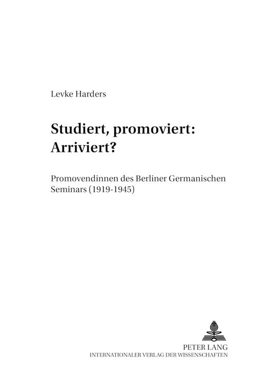 Produktbild: Studiert, promoviert: Arriviert?