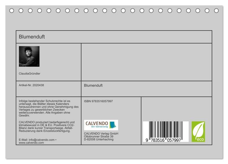 Produktbild: Blumenduft (Tischkalender 2026 DIN A5 quer), CALVENDO Monatskalender