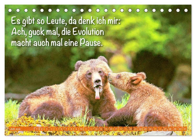 Produktbild: Spa&szlig; mit B&auml;ren: Edition lustige Tiere (Tischkalender 2026 DIN A5 quer), CALVENDO Monatskalender