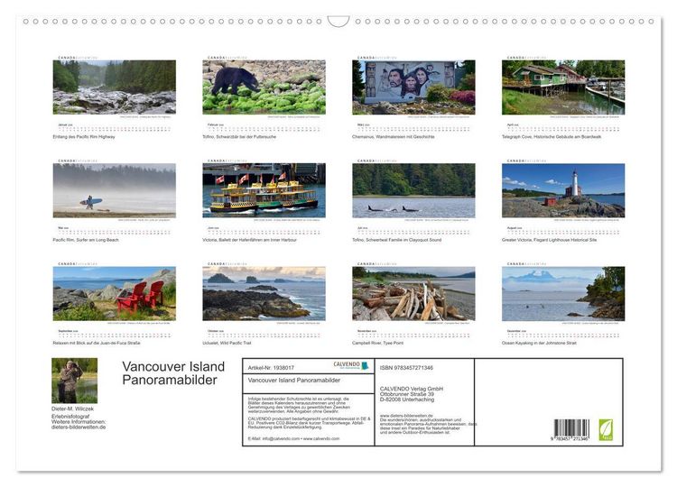 Produktbild: Vancouver Island Panoramabilder (Wandkalender 2026 DIN A2 quer), CALVENDO Monatskalender
