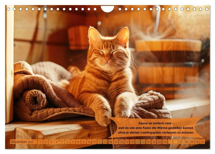 Produktbild: Tierisch lustige Saunafreunde (Wandkalender 2026 DIN A4 quer), CALVENDO Monatskalender