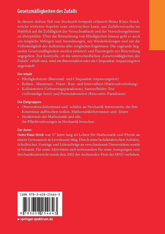 Produktbild: Gesetzmäßigkeiten des Zufalls