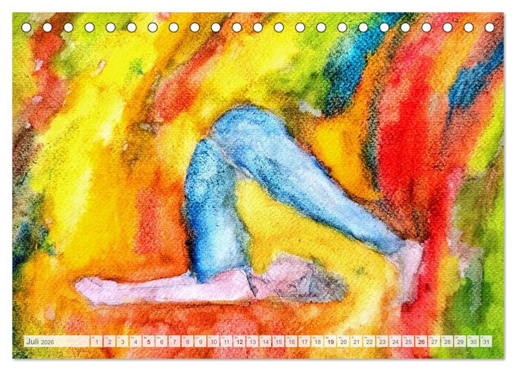 Produktbild: Yin Yoga Art - K&uuml;nstlerische Darstellung von Yin Yoga Asanas (Tischkalender 2026 DIN A5 quer), CALVENDO Monatskalender