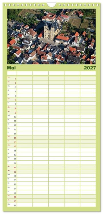 Produktbild: Familienplaner 2027 - Oberfranken aus der Vogelperspektive mit 5 Spalten (Wandkalender, 21 x 45 cm) CALVENDO