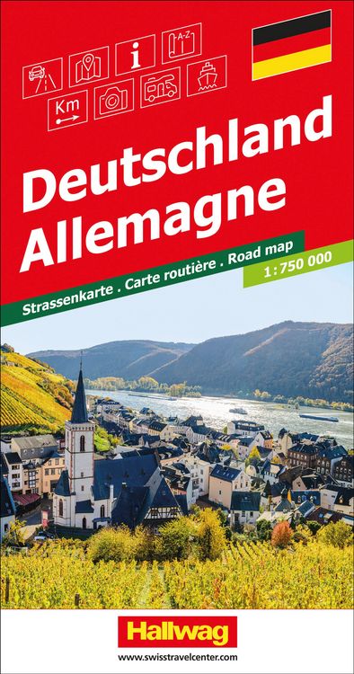 Produktbild: Hallwag Strassenkarte Deutschland 1:750.000