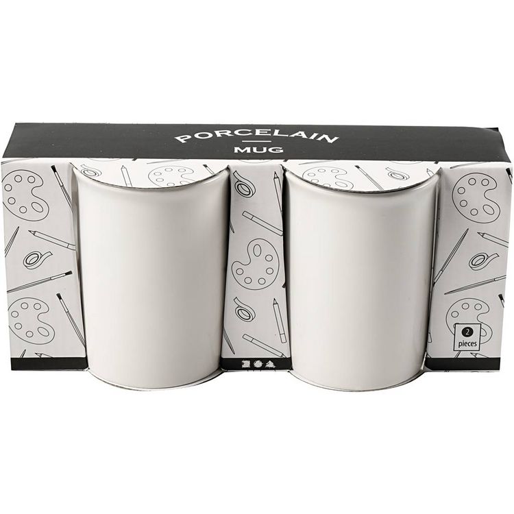 Produktbild: Creativ Company Becher, H 10 cm, D 7,4 cm, Wei&szlig;, 2 Stk