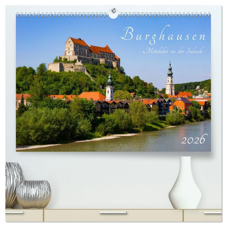 Produktbild: Burghausen - Mittelalter an der Salzach (hochwertiger Premium Wandkalender 2026 DIN A2 quer), Kunstdruck in Hochglanz
