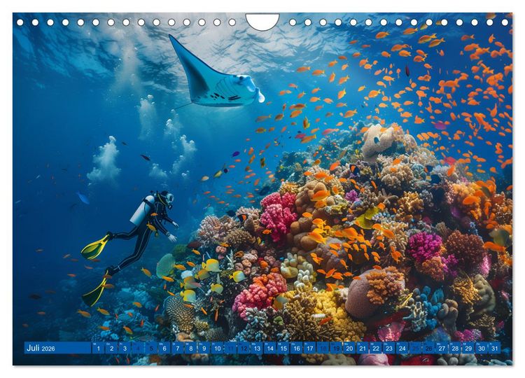 Produktbild: Erlebe mit mir verzaubernde Unterwasserwelten Tauchen (Wandkalender 2026 DIN A4 quer), CALVENDO Monatskalender
