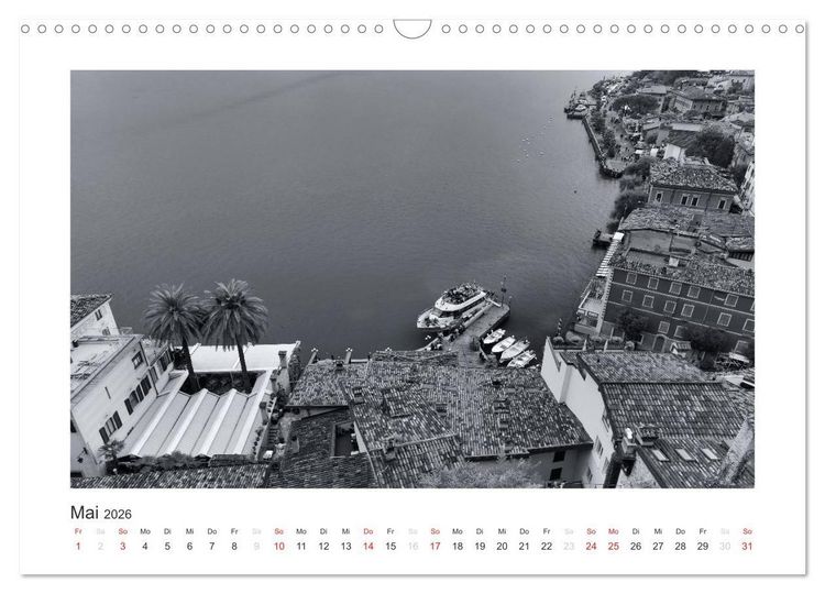 Produktbild: Limone sul Garda schwarzwei&szlig; (Wandkalender 2026 DIN A3 quer), CALVENDO Monatskalender
