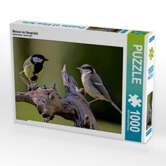 Produktbild: CALVENDO Puzzle Meisen im Gespr&auml;ch 1000 Teile Puzzle quer | 1000 Teile Lege-Gr&ouml;&szlig;e 64 &times; 48 cm Foto-Puzzle f&uuml;r gl&uuml;ckliche Stunden