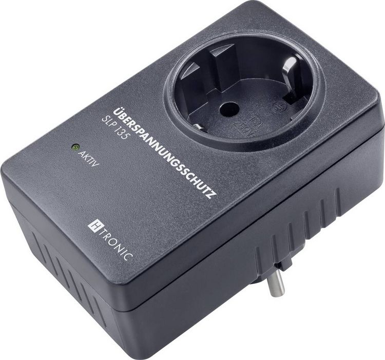 Produktbild: H-Tronic 1114790 &Uuml;berspannungsschutz-Zwischenstecker Schwarz