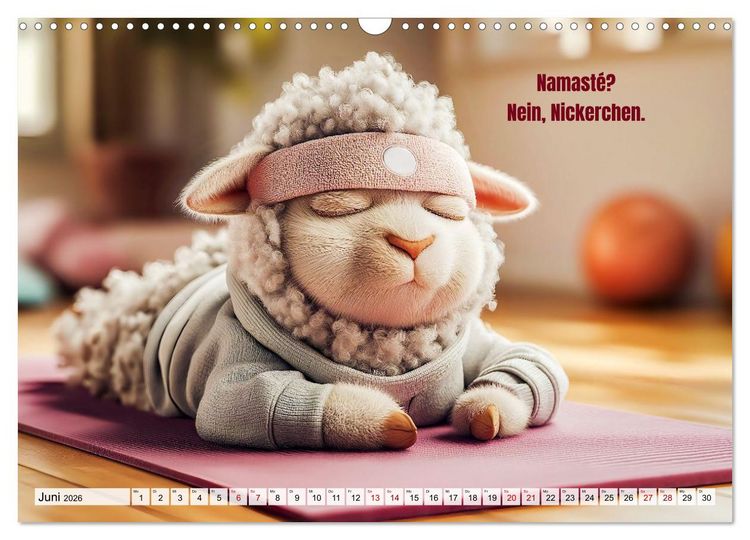 Produktbild: Schlaf gut, mein Schaf - Spruchkalender mit lustigen Schaf-Bildern (Wandkalender 2026 DIN A3 quer), CALVENDO Monatskalender